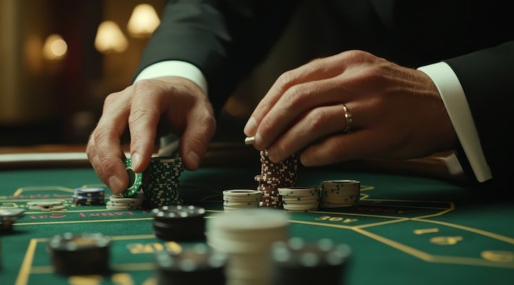 Dealer profesional jo777 melempar dadu di studio live casino